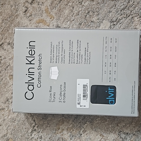 NIB CALVIN KLEIN COTTON STRETCH TRUNKS LOW RISE 3 PACK - Picture 3 of 3